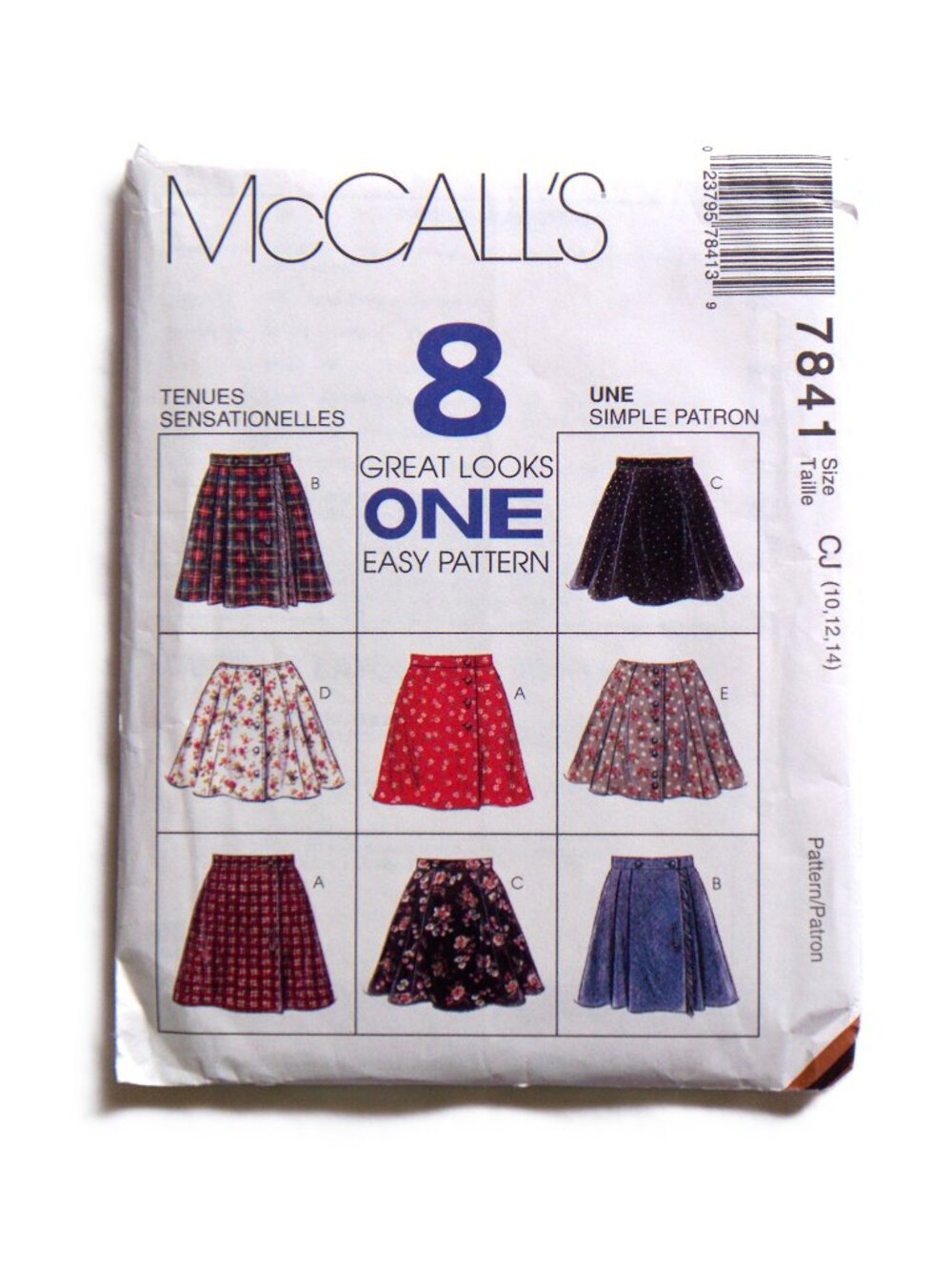 Vintage McCall's 7841 Children's Skirt Pattern Size CJ (10,12,14) Uncut